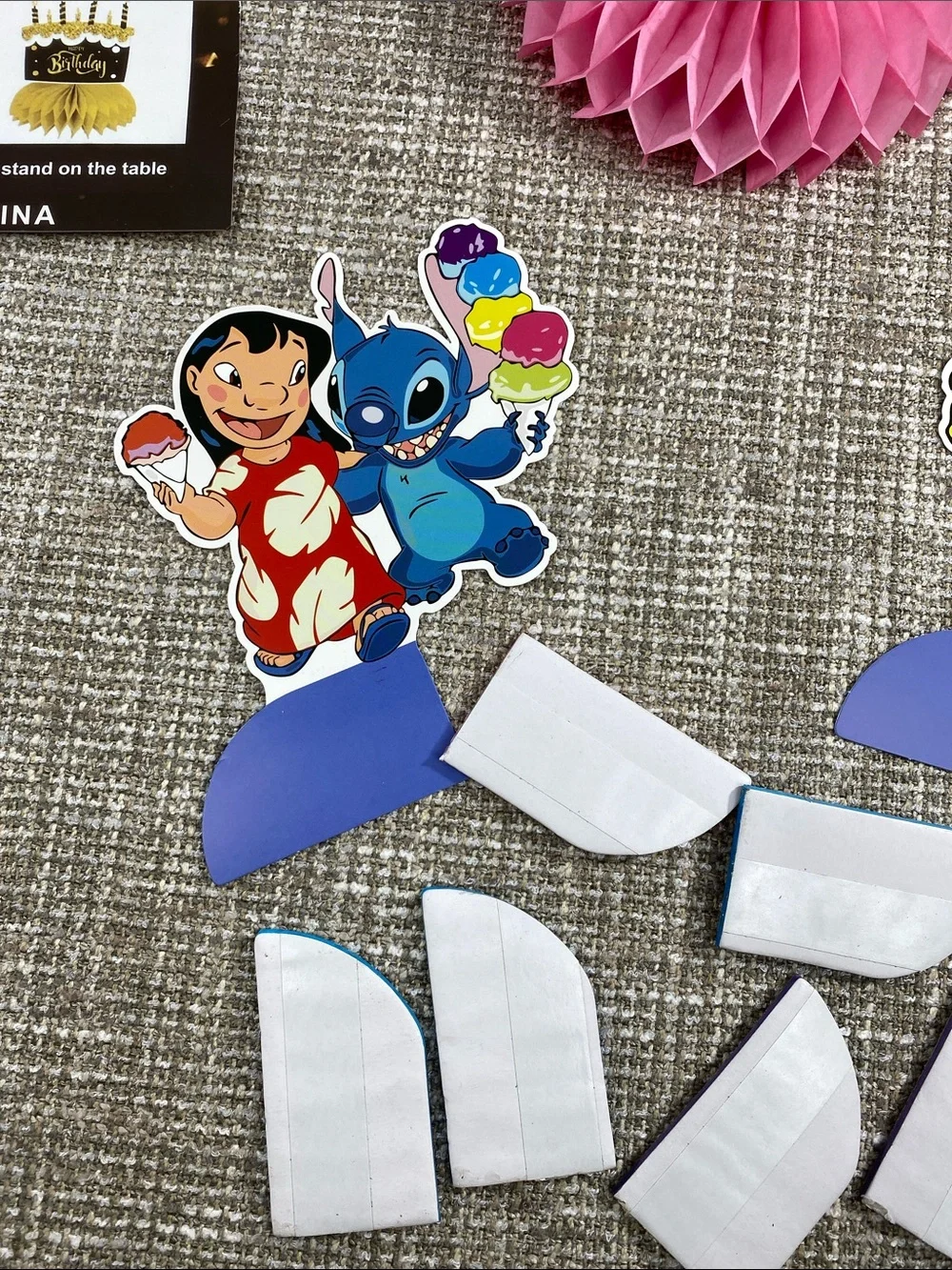 Lilo & Stitch Party table Toppers - Blue & Purple new 9 count